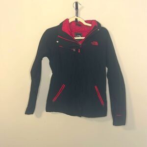 The North Face Black and Pink Rain Coat/Wind Breaker XS